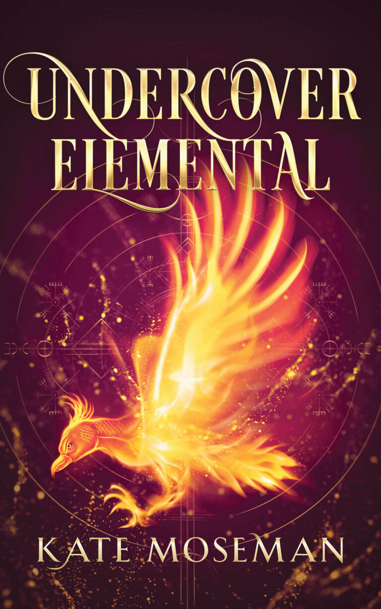 Book cover of Undercover Elemental by Kate Moseman with a glowing phoenix
